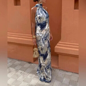 Commense NWT Love Era Satin Halter Maxi Dress NWT